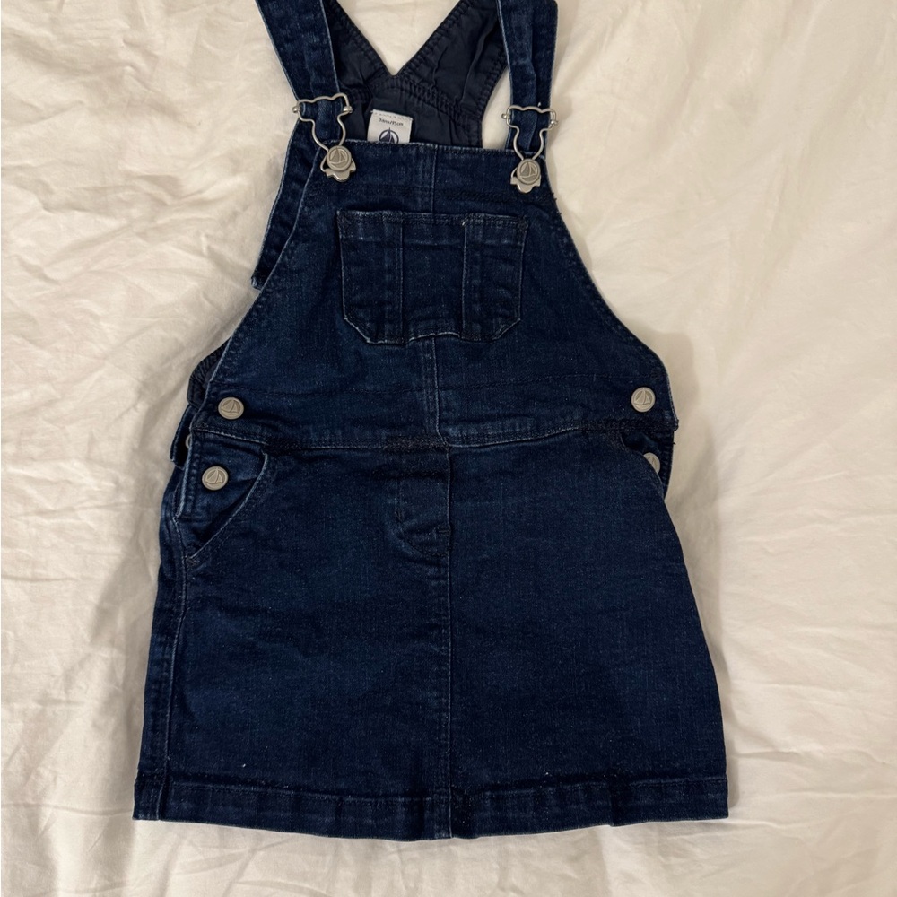 Petit Bateau Blue Overall Jumper Dress with Adjustable Straps